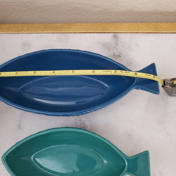 West Elm Fish-Shaped Ceramic Bowls - Blue and Teal - Picture 12 of 12